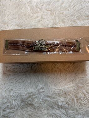 'Believe' Tree of Life Multi-Strand Brown Bracelet